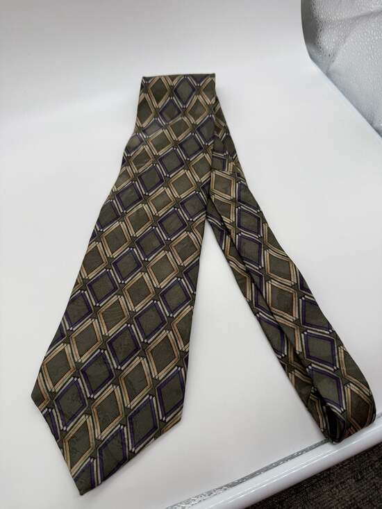 Picone Other - Picone Men's Geometric Diamond Pattern Silk Necktie